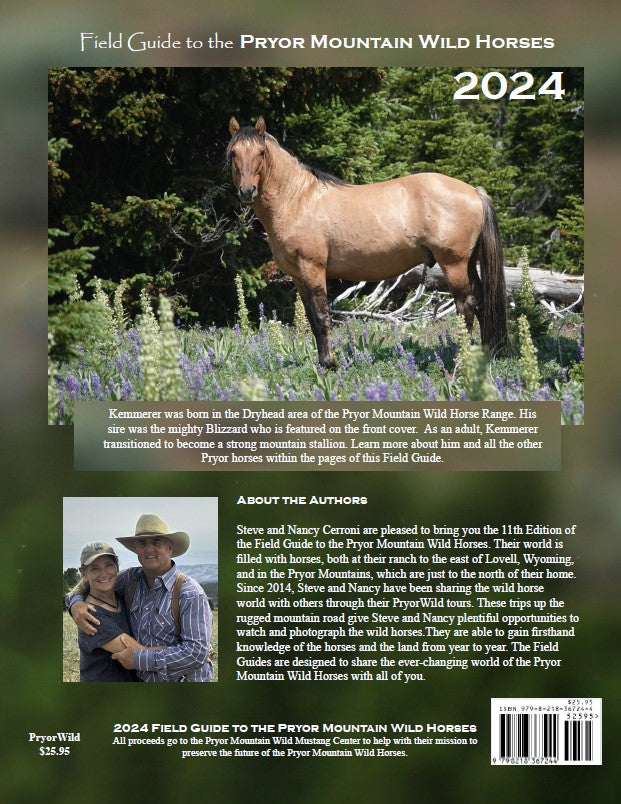The back cover features Blizzard's son, Kemmerer. You can also learn more about the authors, Steve & Nancy Cerroni.